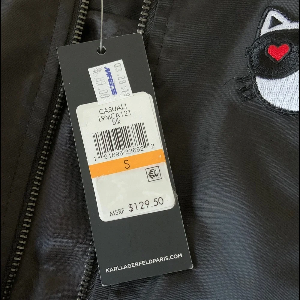 Karl Lagerfeld Black Bomber Jacket - Picture 8 of 9